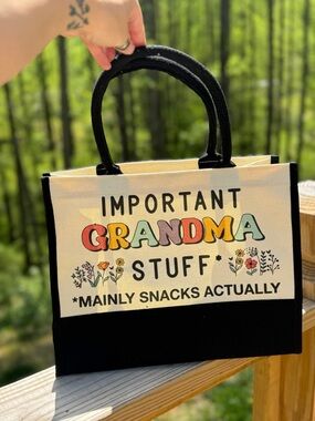 Grandma Tote Bag - Important Grandma Stuff Canvas Shopper